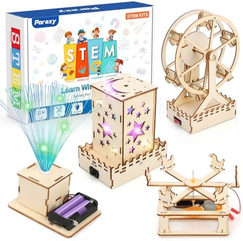 Poraxy 4 in 1 STEM Kits for Kids Age 8-10 Science STEM Projects for Kids 8-12 3D Puzzles Educational Craft Building Toys 8-13 Christmas Birthday s for Girls Boys 6 7 8 9 10 11 12 13 Year Old
B08KTCK816