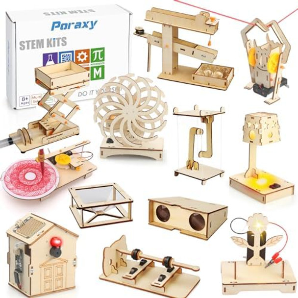 Poraxy STEM Science Kits for Kids 8-10-12 Toys for Ages 8-13 s for 8 9 10 11 12 13 Year Old Boys and Girls Wooden 3D Puzzles Educational Projects Crafts Building Kits
B0CPV9SNCF