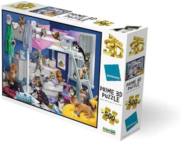 Prime 3D Giordano Cats 500 Piece 3D Jigsaw Puzzle for Adults& Kids Finished Size 24" x 18" Challenging & Fun for Adults Kids & Families Immersive 3D Lenticular Effect
B0CLQYGHQN