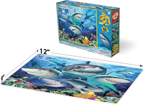 Prime 3D Selfies Howard Robinson Reef Shark 100 Piece 3D Jigsaw Puzzle for Kids Finished Size 12" x 9" Challenging & Fun for Kids & Families Immersive 3D Lenticular Effect
B087Y5XYXJ