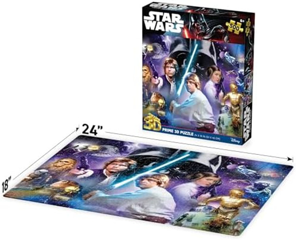 Prime 3D Lucas Star Wars 500 Piece 3D Jigsaw Puzzle for Adults & Kids Finished Size 24" x 18" Challenging & Fun for Adults Kids & Families Immersive 3D Lenticular Effect
B09D3NVG2T