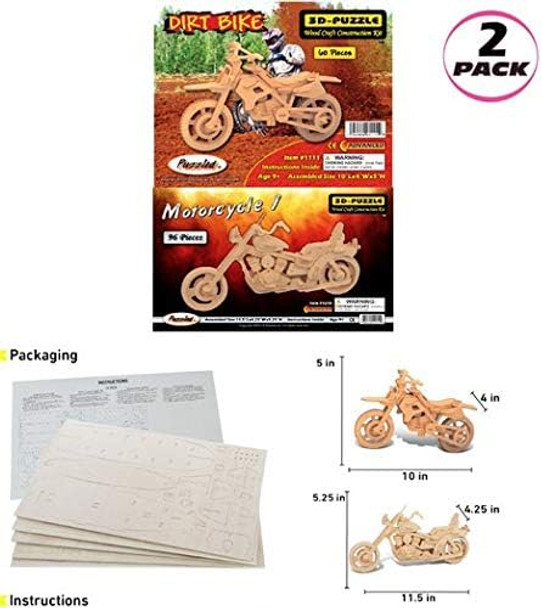 Puzzled Dirt Bike and Motorcycle Wooden 3D Puzzle Construction Kit
B00VVKVU5C