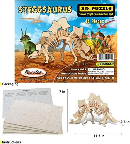 Puzzled Toys & Games Stegosaurus Wooden Puzzle Easy to Play Pre-Cut 3D Woodcraft Puzzles Brain Teaser Educational Game Learning Journey Toy Activity for Kids Toddlers Children Ages 3 & Up (44 Pcs)
B000NQJQ6A