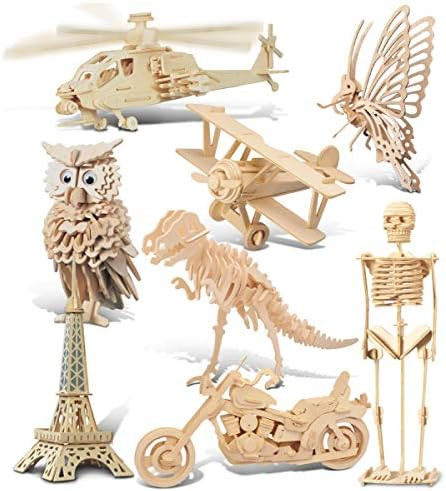 Puzzled 3D Wooden Puzzles Pack of 30 - Wood Craft Construction Model Kits for Kids & Adults of Assorted Random 30 Kits Educational DIY Toy Unfinished Crafting Hobby Puzzle to Build & Paint
B08NPJZDKB