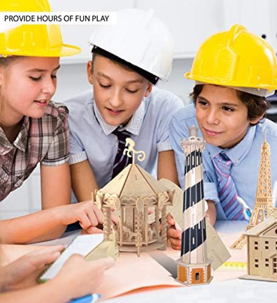 Puzzled 3D Puzzle Lighthouse Set Wood Craft Construction Model Kit Fun & Educational DIY Wooden Toy Assemble Model Unfinished Crafting Hobby Puzzle to Build and Paint for Decoration 58 Pieces Pack
B00UO3QP66