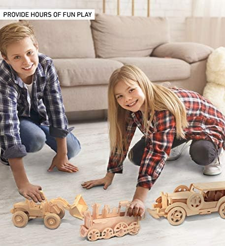 Puzzled 3D Puzzle Rolling Locomotive Train Wood Craft Construction Model Kit Fun & Educational DIY Wooden Toy Assemble Unfinished Crafting Hobby Puzzle to Build & Paint for Decoration 30 Pieces Pack
B000I5NA54