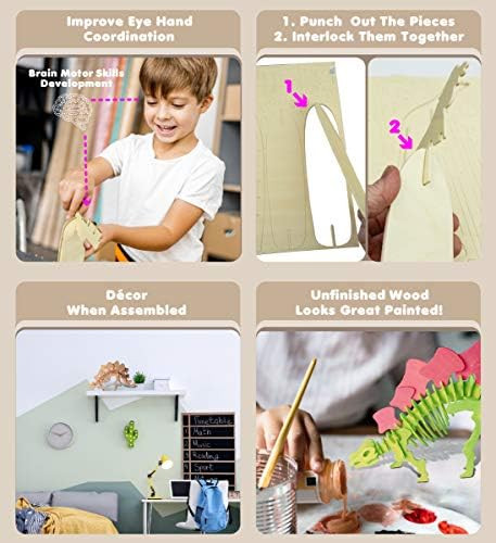 Puzzled 3D Puzzle Stegosaurus Dinosaur Wood Craft Construction Model Kit Fun & Educational DIY Wooden Dino Toy Assemble Model Unfinished Craft Hobby Puzzle 51pc Pack
B000QU8L5K