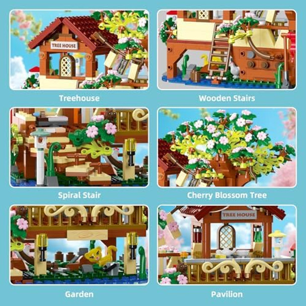 Qlt Qiaoletong 3 in 1 Cherry Blossom Treehouse Building Set for Girls 8-12 Compatible with Friends Forest Up Flowers Tree House Architecture Building Blocks Toy with Light for Adults for Kids (959 PCS)
B0F3HW3QKC