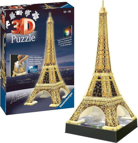 Ravensburger Eiffel Tower - Night Edition 216-Piece 3D Jigsaw Puzzle for Kids and Adults Precision Fit with Easy-Click Technology Displayable & Durable Model Over a Century of Quality
B00IVC1B16