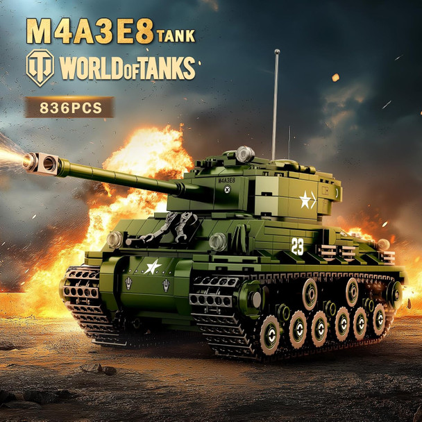 Reobrix M4A3E8 Sherman Tank Building SetWW2 Military American Armed Tanks Building Block Set for Military FansWorld of Tanks Authorized Products 77030Ideal for Adults Boys Kids Age 8+836 PCS
B0DDKCBH7W