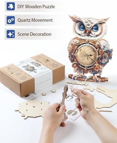Rnfiow 3D Wooden Puzzles for Adults 3D Puzzles Owl Clock Kit (with Pendulum) Mechanical Owl Wooden Puzzle for Adults Teens Home Wall Decor Clock s for Women Men
B0F9DXX5K3