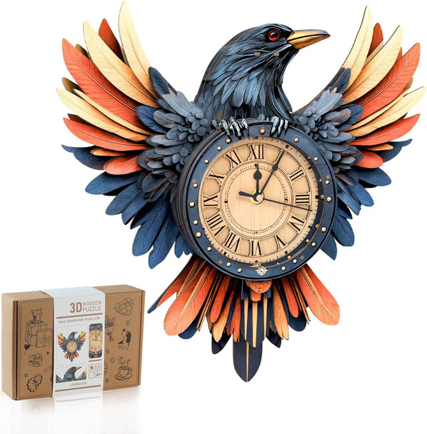 Rnfiow 3D Wooden Puzzles for AdultsSnowy Owl DIY Clock Kit with Pendulum - Creative IdeaBeginner 31 Pieces 3D Puzzles for Teens & Adults Home Decor
B0FHQCDP6G