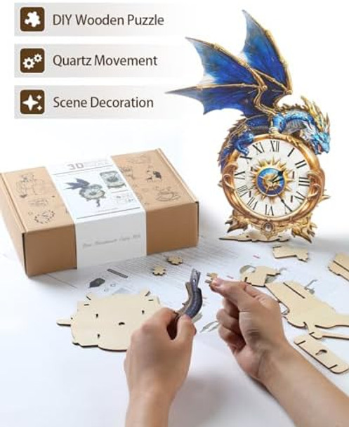 Rnfiow3D Wooden Puzzles for Adults Wooden Puzzle for Adult Blue Dragon Wall Clock DIY Kit with Pendulum Beginner 33 Pcs 3D Puzzles Creative Ideas for Adults Teens
B0F91CLDJN