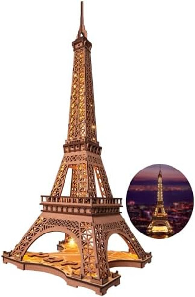 Robotime3D Puzzle for Adults DIY Model Building Kit with LED Light Wooden Eiffel Tower Craft Kit Architecture Toy Set Brain Teaser s for Friend
B0CGH4N9Y6