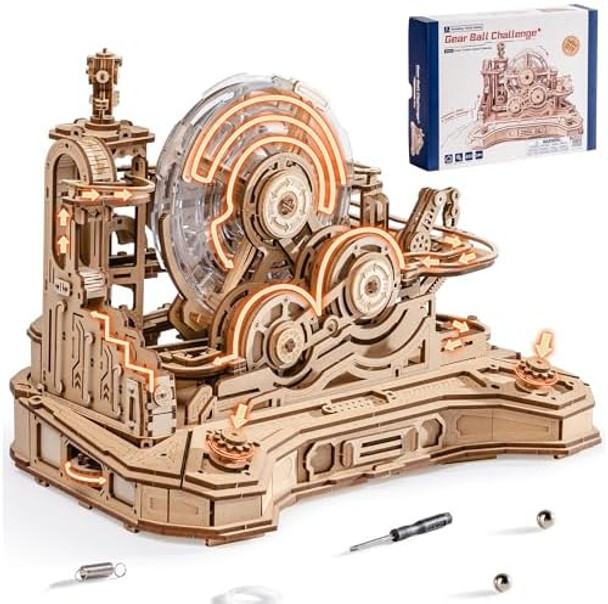 Robotime3D Wooden Puzzles Marble Run Set - 3D Puzzles for Adults-Mechanical Model Kit for Adults - Model Building Kits - Space/STEM/Engineering 
B0FDQB2FM2