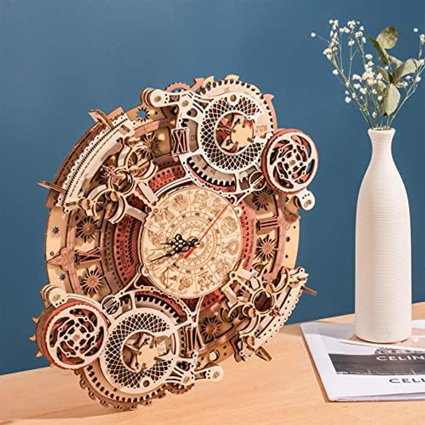 Robotime3D Wooden Puzzles for Adults Models for Adults to Build Wooden Steampunk Clock Kit DIY Mechanical Wall Quartz Aesthetic Room Decor Unique 
B08Q2V1TWT