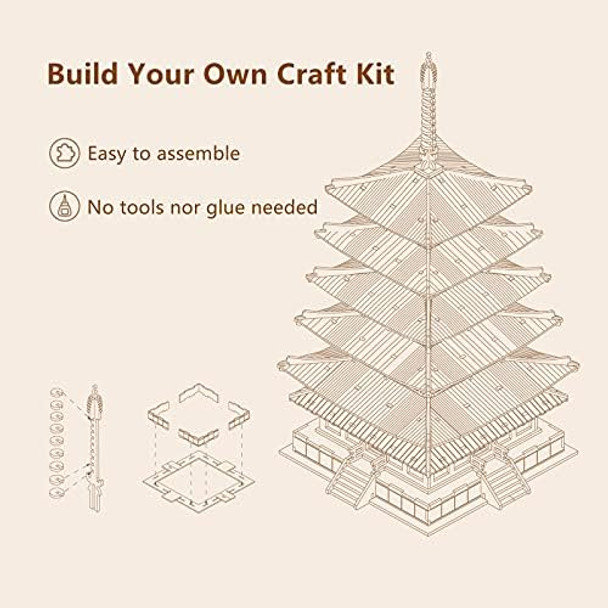 Robotime3D Puzzle Wooden Craft Kits DIY Model Kit Five-Storied Pagoda & Vintage Car
B0DB211WC7