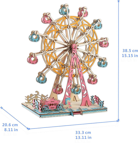 Roeolnil Wooden Ferris Wheel 3D Wooden Puzzle Wooden Building Kit for Birthday Present
B093SPZ51B