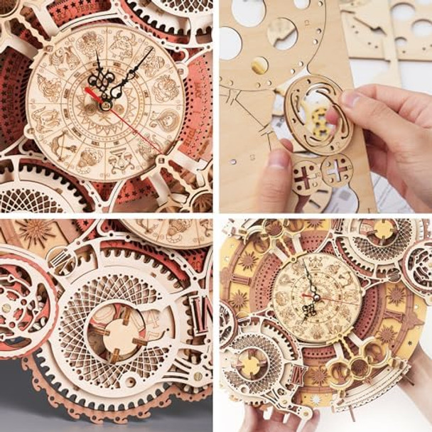 Rokr 3D Wooden Puzzles for Adults-Wooden Clock Puzzle Kit-Wood Model Kits to Build for Adults-Zodiac Wall Clock
B08Q7NSZ11