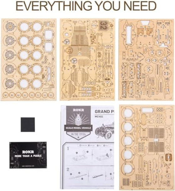 Rokr 3D Wooden Puzzle for Adults Mechanical Car Model-DIY Building Vehicle Kits-Brain Teaser Toys- for Men Women on Birthday/Christmas Day(Grand Prix Car)
B087G6WTVS