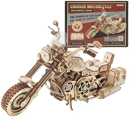 Rokr 3D Wooden Puzzles Motorcycle Mechanical Model Kit for Adults and Teens to Build Christmas/Birthday 
B09BD47Y5T