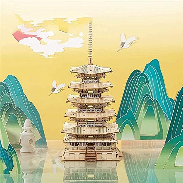 Rolife 3D Wooden Puzzles Temple Building Kit - 275PCS Japanese Five-storied Pagoda 13" Model Craft Kits for Adults/Boys/Girls
B091B9JZHL