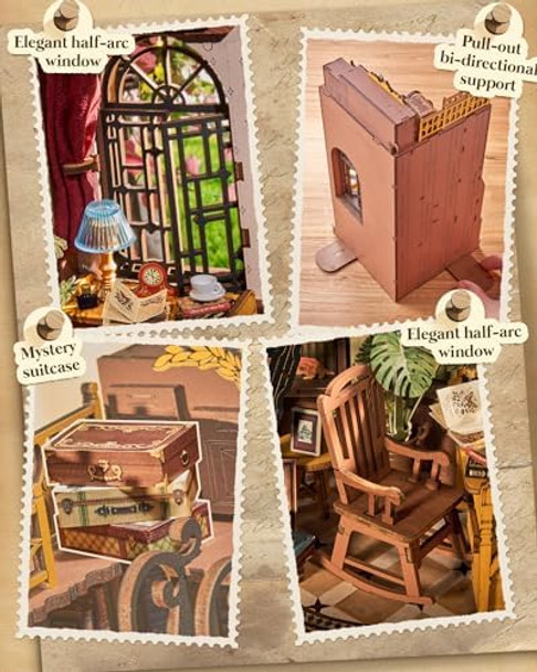 Rolife DIY Book Nook Kits for Adults Miniature Dollhouse Booknook Kit 3D Wooden Puzzle Creative Decorative Bookends Bookshelf Diorama Insert Crafts Hobbies s (Silent Corner Study)
B0F8HPMWFY