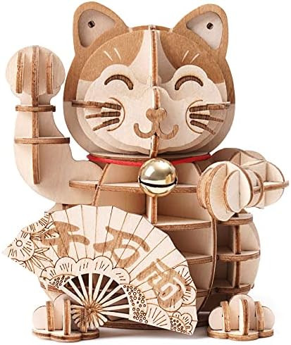 Rolife 3D Wooden Puzzles Lucky Cat DIY Wood Craft Model Kit for Teens&Adult to Build
B092LFD36L