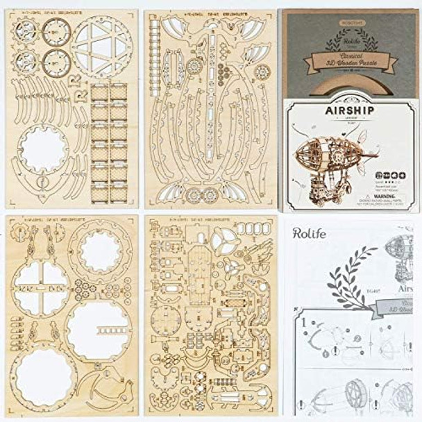 Rolife 3D Wooden Puzzle Model kit for Adults to Build (Airship & Big Ben)
B09FX2YQ45
