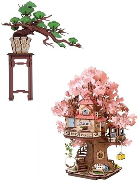 Rolife 3D Puzzles for Adults Natural Serises (Cherry Blossom Bonsai Tree Plants+Evergreen Pine Bonsai)
B0FJ1W9JNP