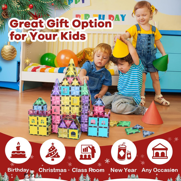 Romds Magnetic Tiles Magnetic Building Blocks for Kids Ages 3+ and STEM Magnet Toys Clear Magnet 3D Blocks Construction Playboards for Boys & Girls Sensory Play for Preschool Learning(120 pcs)
B0DKXFDHMN