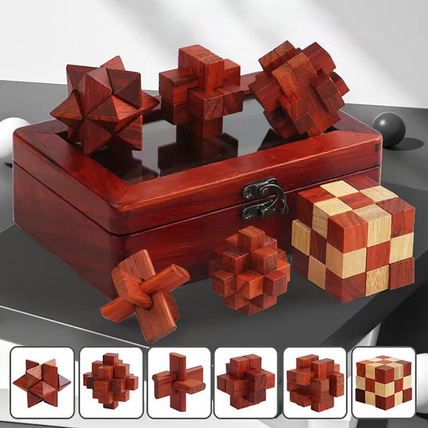 Roseflower 6 Pcs Brain Teaser Puzzles Set 3D Wooden Puzzles Fun IQ Logic Games Assembly Disentanglement Puzzles Interlocking Lock Games Xmas Novelty s with Premium Wooden Box
B0CZD4P5GK