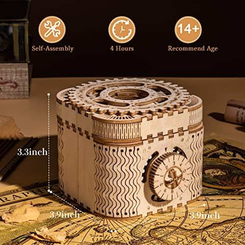 Rowood 3D Puzzles for Adults Wooden Mechanical Gear Model Kits for Teens Kids Age 14+ - Treasure Box
B07NKPWJMG