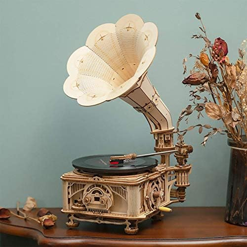 Rowood 3D Wooden Puzzle Music Record Player Classical Mechanical Model Kit to Build Best for Teens Adults - Gramophone
B08P5MVC97