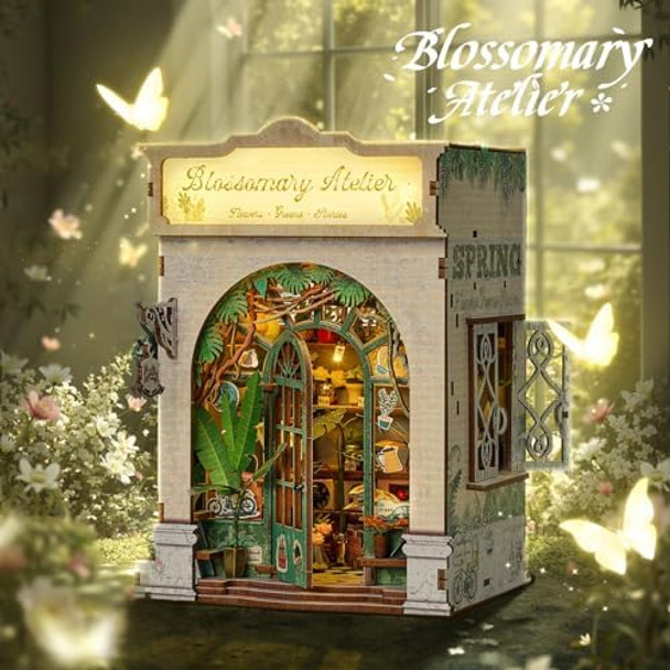 Sagiterra Book Nook Kit，DIY Miniature Dollhouse Kit for Adults and Teens，3D Wooden Tiny House for Family and Friends，Bookshelf Decor in Halloween/Christmas (White Blossomary Atelier)
B0FHKGXDRN