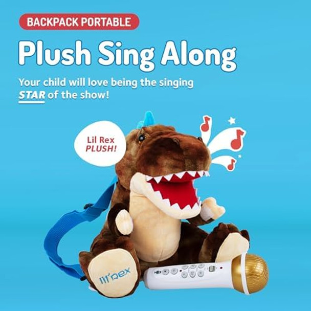 Singing Machine Portable Karaoke Machine for Kids Plush Toy Backpack with Microphone - The Sing Along Crew Lil Rex (Brown & Beige) - Built-In Karaoke Speaker with Songs Sound Effects & Recorder
B09M1W171L
