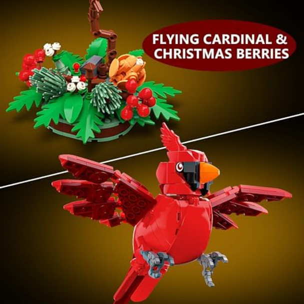 Sinuraii Northern Cardinal Building Block Set Male Northern Cardinal Fly in Winterberry Plant Bush Red Bird Figurine Ideal for Home and Office Décor Christmas Toy for Kids Adults
B0F8HTH3NP