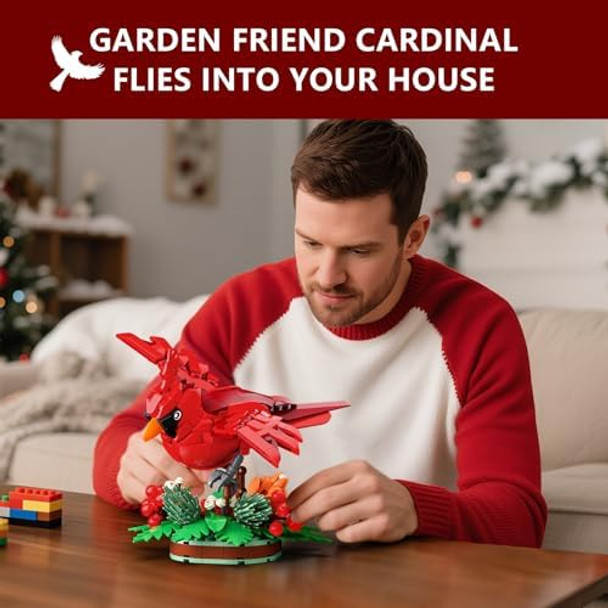 Sinuraii Northern Cardinal Building Block Set Male Northern Cardinal Fly in Winterberry Plant Bush Red Bird Figurine Ideal for Home and Office Décor Christmas Toy for Kids Adults
B0F8HTH3NP