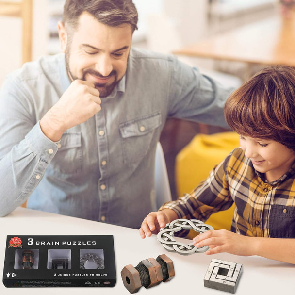 Skylety 3 Pieces Brain Teaser Metal Puzzles Valentine for Her Him 3D Metal Puzzles for Adults IQ Logical Games Unlock Interlocking Knot Puzzle Hard Educational Toy(Stylish Style)
B08VND8B7Z