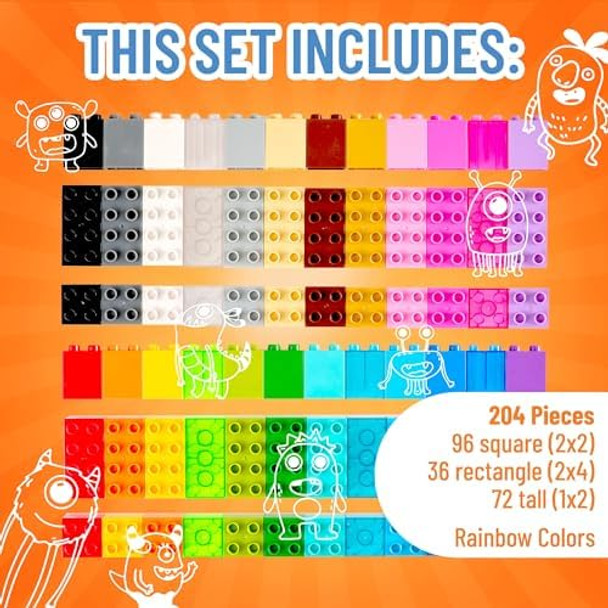 Strictly Briks Compatible with Lego Duplo Toy Large Building Blocks for Kids - Blocks for Toddlers Big Bricks Set for Ages 3 and Up - Compatible with All Major Brands Rainbow Colors 204 Pieces
B01MSVEGSF