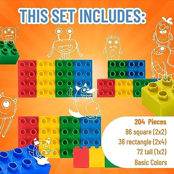 Strictly Briks Giant Interlocking Building Blocks - Compatible with Lego & Other Major Brands - 204-Piece Set Blue Green Red & Yellow - Toy Building Set for Kids & Toddlers
B075DJSBDD