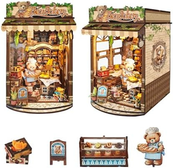 Strucwood DIY Book Nook KitMiniature Dollhouse kit Store3D Puzzle Tiny House Mini Bookend for Bookshelf Decors for Adults and Teens- Bear Bakery(SQ-65)
B0FF8S48YP