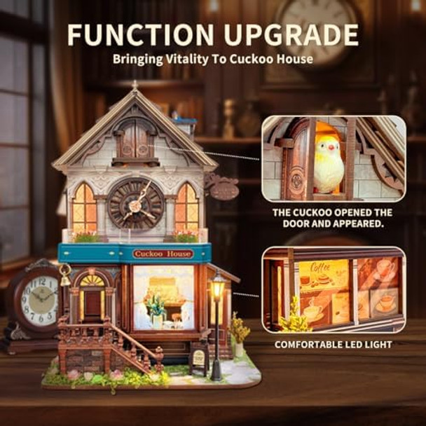 Strucwood 3D Wooden Puzzles - Miniature Cuckoo Clock House Kit DIY Wooden Building Set for Adults and Teens Mini Model Kit with 3-Mode Touch Switch - Cuckoo House (SQ-61)
B0FC2MVY3B