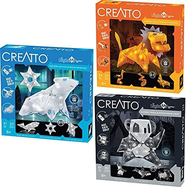 Thames & Kosmos Creatto Light-Up 3D Puzzles 3-Pack Bundle Northern Lights Polar Bear Luminous Lion and Glowing Panda
B09C74KPGD