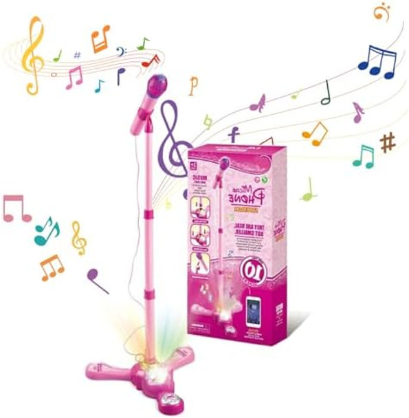 Tourking Kids Karaoke Machine with Adjustable Microphone Stand Singing Recorder - Microphones with Flashing Stage Lights for Singing Birthday for Girls Boys
B0DPZJJS6M
