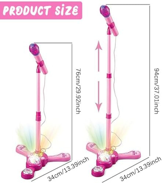 Tourking Kids Karaoke Machine with Adjustable Microphone Stand Singing Recorder - Microphones with Flashing Stage Lights for Singing Birthday for Girls Boys
B0DPZJJS6M