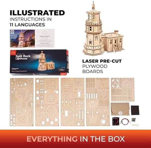 Ugears Split Rock Lighthouse 3D Puzzle – DIY Miniature Kit Wooden Models for Adults to Build with LED Nightlight - 3D Wooden Puzzles - Crafts for Adults s for Engineers - 295 Pcs
B0D9ZK6J81