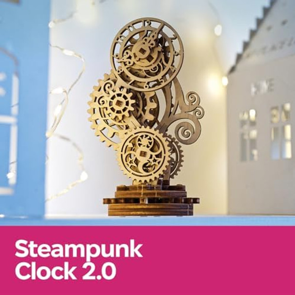 Ugears Steampunk Clock 3D Wooden Puzzles for Adults - Crafts Mechanical Model 3D Puzzle Miniature Table 3D Clock Puzzle Models for Adults to Build Unique DIY Craft Set - 40 Pcs
B07XT19YY2