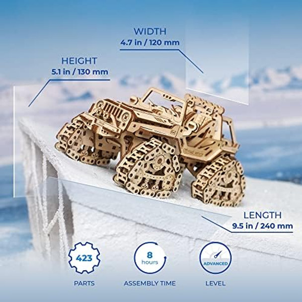 Ugears Tracked Off-Road Vehicle - 4WD Model Vehicle Kits to Build - DIY 3D Car Model Puzzle with Spring Motor 2 Driving Modes Openable Hood with Engine - 3D Wooden Puzzles for Adults
B0BY3CR4DN
