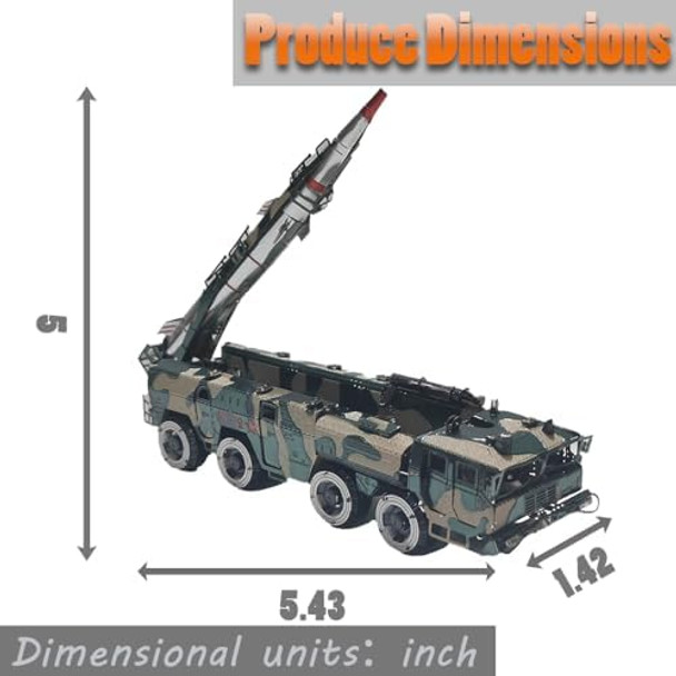 Uniqus 3D Metal Puzzles for AdultsDongfeng Missile Vehicle DIY Puzzles Mechanical Assembly KitMilitary Missile Launcher Truck Model Building KitsCreative Ornament Suitable for Home Decor Art Craft
B0F1K685ZG